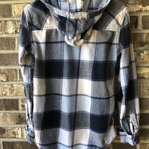 Blue flannel hoodie/shirt